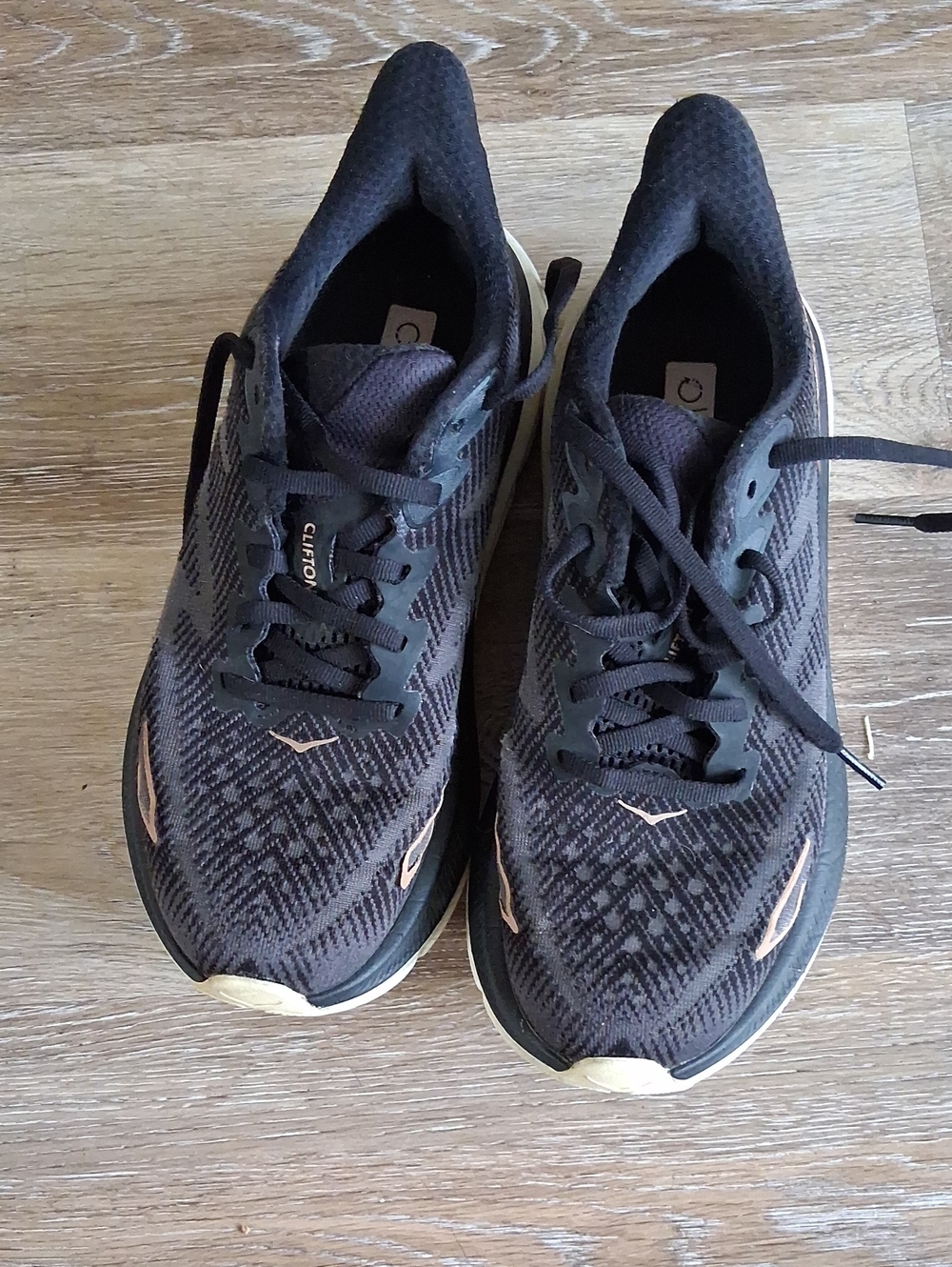 Hoka Women's Athletic Running Shoes - Black with Rose Accents